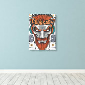 Brave Hearts: Inspirerend Courage Quotes Canvas Afdruk (Insitu (Houten vloer))