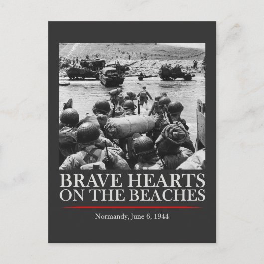 Brave Hearts On The Beaches - WW2 D-day Briefkaart (Voorkant)