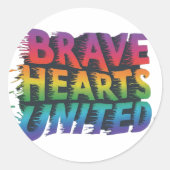 Brave Hearts United Ronde Sticker (Voorkant)