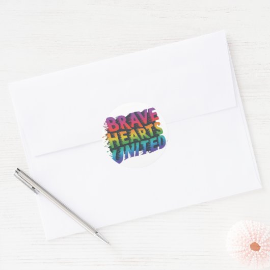Brave Hearts United Ronde Sticker (Envelop)