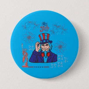 Brave hearts viering azuur ronde button 7,6 cm