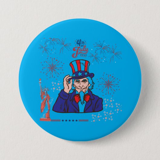 Brave hearts viering azuur ronde button 7,6 cm (Voorkant)