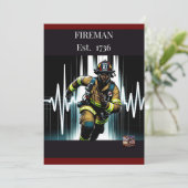 "Brave Hero's Celebration: Zwarte Brandweerman Geb Feestdagenkaart (Staand voorkant)