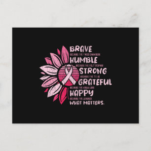 Brave Humble Breast Cancer Awareness Sunflower Briefkaart