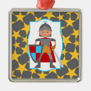 Brave Knight Boy Birthday gift Metalen Ornament