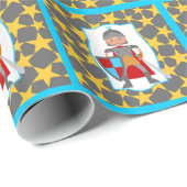 Brave Knight Boy Birthday Party Cadeaupapier (Rol Hoek)