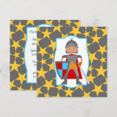 Brave Knight Boy Birthday Party Invitation Kaart (Voorkant / Achterkant)