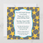 Brave Knight Boy Birthday Party Invitation Kaart (Achterkant)