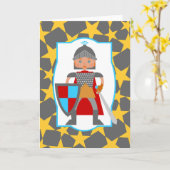 Brave Knight Boy Birthday Party Kaart (Gele Bloem)