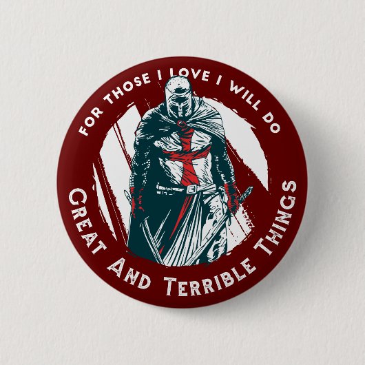 Brave Knight Quote Design Ronde Button 5,7 Cm (Voorkant)