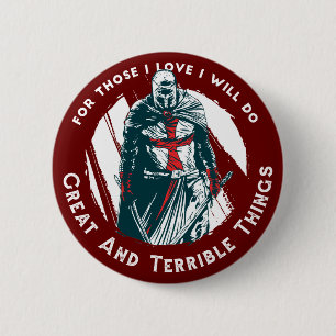 Brave Knight Quote Design Ronde Button 5,7 Cm