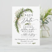 Brave Liefhebbers Moderne Botanische Save The Date (Staand voorkant)