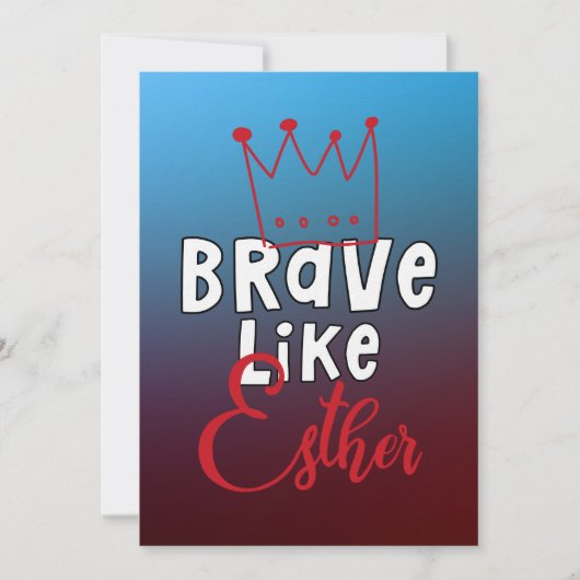 Brave like Esther - Inspirerende joodse Purim Art Kaart (Voorkant)