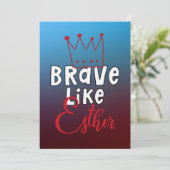 Brave like Esther - Inspirerende joodse Purim Art Kaart (Staand voorkant)