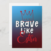 Brave like Esther - Inspirerende joodse Purim Art Kaart (Voorkant / Achterkant)