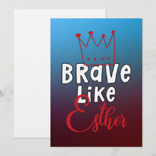 Brave like Esther - Inspirerende joodse Purim Art Kaart