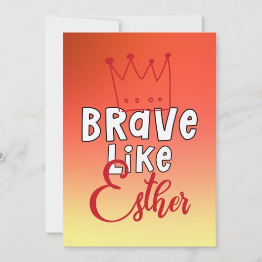 Brave like Esther - Inspirerende joodse Purim Art Kaart (Voorkant)