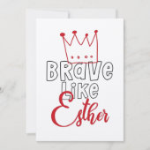 Brave like Esther - Inspirerende joodse Purim Art Kaart (Voorkant)
