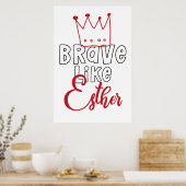 Brave like Esther - Inspirerende joodse Purim Art Poster (Keuken)