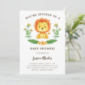 Brave Lion Baby shower Invitation Kaart (Staand voorkant)