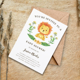 Brave Lion Baby shower Invitation Kaart