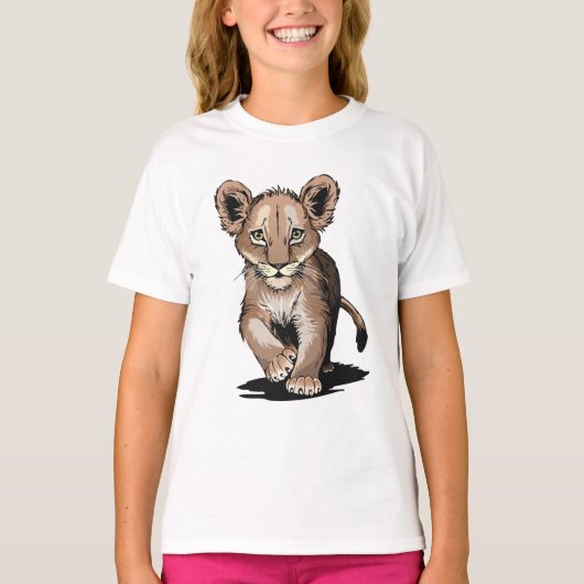 Brave Little Lion Cub Kinder T-shirt (Voorkant)