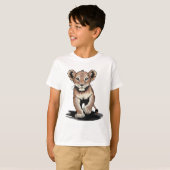 Brave Little Lion Cub Kinder T-shirt (Voorkant volledig)
