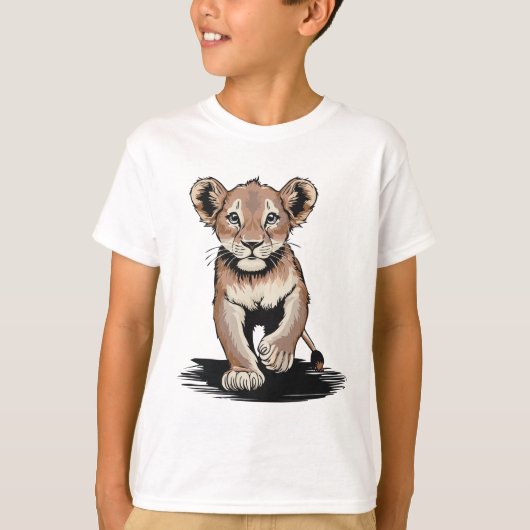 Brave Little Lion Cub Kinder T-shirt (Voorkant)
