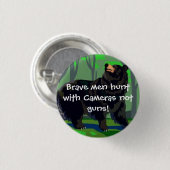 Brave mannen jagen met camera's ronde button 3,2 cm (Voorkant /achterkant)
