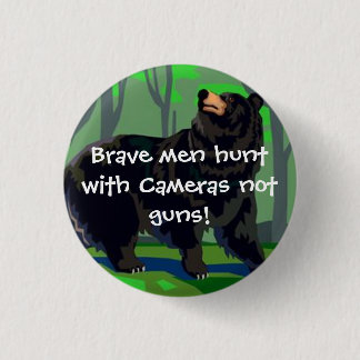 Brave mannen jagen met camera's ronde button 3,2 cm