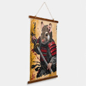 Brave Mouse Samurai Warrior - Japanse inktstijl Hangend Wandkleed (Gebogen)