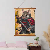 Brave Mouse Samurai Warrior - Japanse inktstijl Hangend Wandkleed (Slaapkamer)