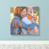 Brave Name met Heart Photo Canvas Afdruk (Insitu (Houten vloer))