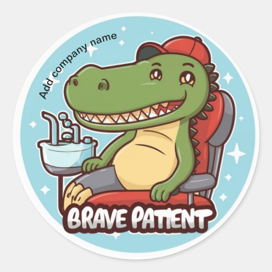 Brave patiënt Crocodail Ronde Sticker (Voorkant)