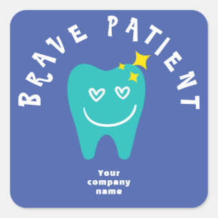 Brave Patiënt tandarts aangepaste naam sticker