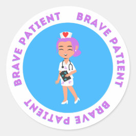 Brave Patiëntensticker voor kinderen in ziekenhuis Ronde Sticker