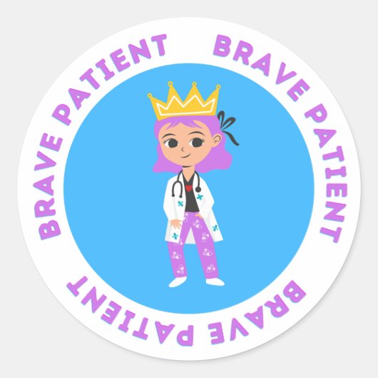 Brave Patiëntensticker voor kinderen in ziekenhuis Ronde Sticker (Voorkant)