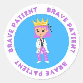 Brave Patiëntensticker voor kinderen in ziekenhuis Ronde Sticker