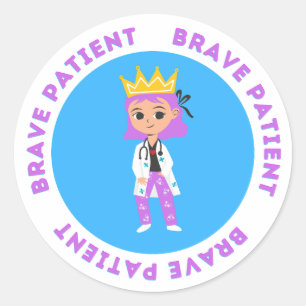 Brave Patiëntensticker voor kinderen in ziekenhuis Ronde Sticker