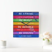 BRAVE. Rainbow - CLOCK Vierkante Klok (Huis)
