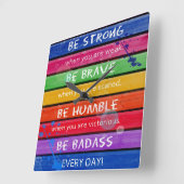 BRAVE. Rainbow - CLOCK Vierkante Klok (Hoek)