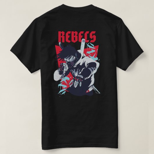 Brave rebellen t-shirt (Design achterkant)