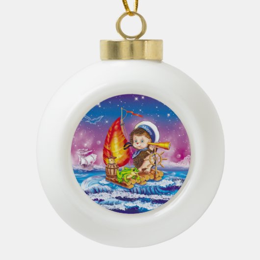 Brave sailor keramische bal ornament (Voorkant)