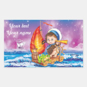 Brave sailor rechthoekige sticker (Voorkant)