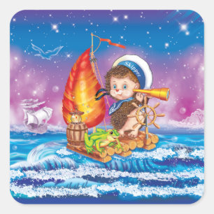 Brave sailor vierkante sticker