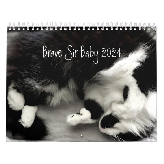 Brave Sir Baby Tuxedo Cat Kalender (Hoes)