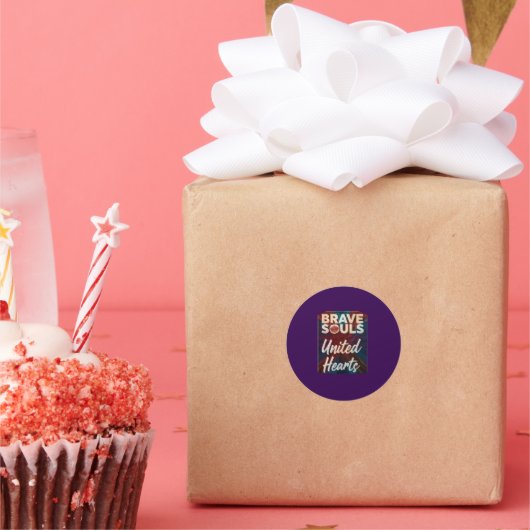 Brave Souls United Hearts Ronde Sticker (Feest)