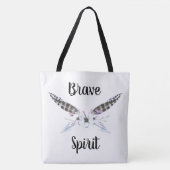 Brave Spirit met veren, pijlen en bloemen Tote Bag (Voorkant)