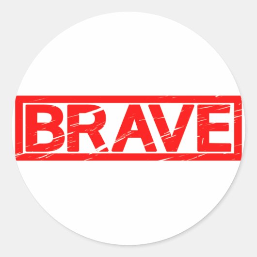 Brave Stamp Ronde Sticker (Voorkant)