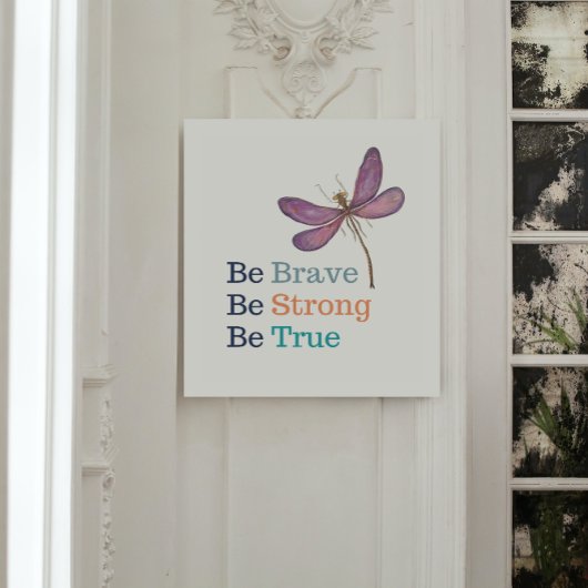 Brave Sterk True Dragonfly Word Art Poster